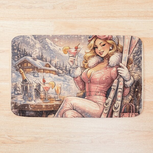 Item preview, Hot Girl Après Ski Club – Vintage Alpine Poster Art designed and sold by Dollette Heaven.