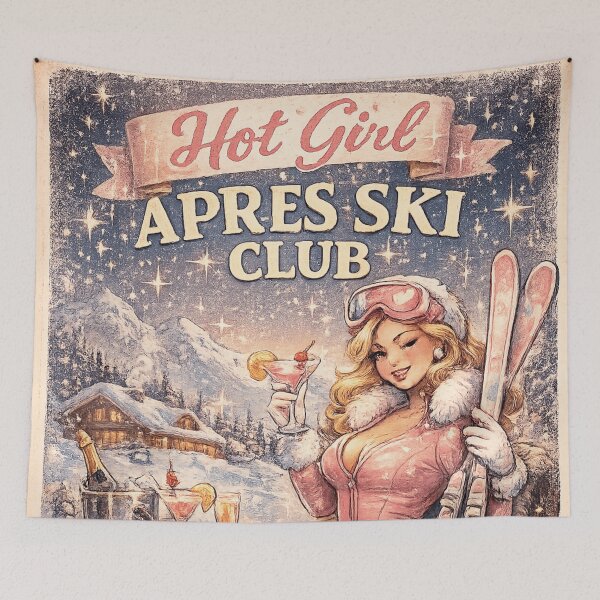 Item preview, Hot Girl Après Ski Club – Vintage Alpine Poster Art designed and sold by Dollette Heaven.