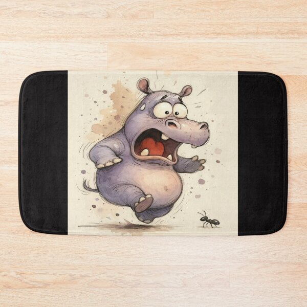 Item preview, Gigantic Hippo Surprised by Tiny Ant Artwork  designed and sold by NivyasArtistry.