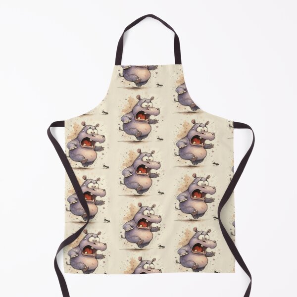 Item preview, Gigantic Hippo Surprised by Tiny Ant Artwork designed and sold by NivyasArtistry.