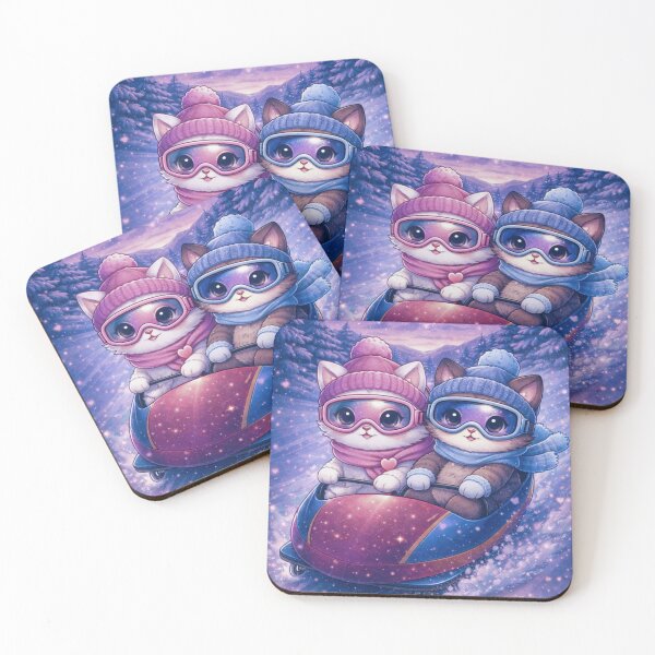 Item preview, Romantic Bobsled Cats - Kawaii Winter Adventure. designed and sold by Lylysun.