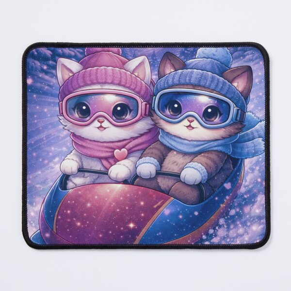 Item preview, Romantic Bobsled Cats - Kawaii Winter Adventure. designed and sold by Lylysun.
