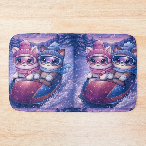Item preview, Romantic Bobsled Cats - Kawaii Winter Adventure. designed and sold by Lylysun.