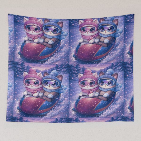 Item preview, Romantic Bobsled Cats - Kawaii Winter Adventure. designed and sold by Lylysun.