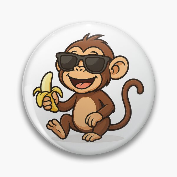 Item preview, Cool Monkey with Sunglasses Eating Banana – Fun Cartoon Design  designed and sold by ANiyati.