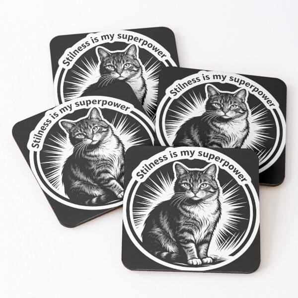 Item preview, Stillness Is My Superpower Cat – Minimalist Black and White Vintage Engraving Art designed and sold by CatVibesStudio.