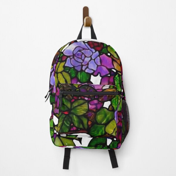 Item preview, Romantic Tiffany style stain glass rose garden, purple roses, red roses, rose vines designed and sold by hollycooper.
