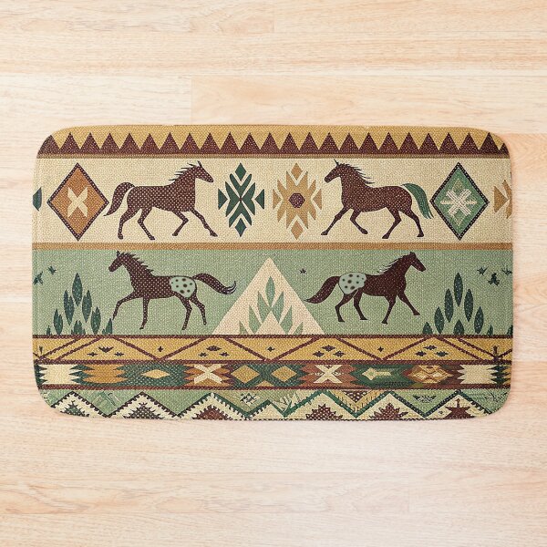 Item preview, Native American- Navajo Inspired Throw Blanket Horses designed and sold by candiscamera.