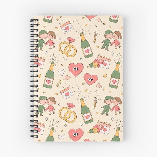 Item preview, Cute Engagement Celebration Pattern - Couples, Rings & Googly Heart Balloons designed and sold by Midnight Veil Designs.
