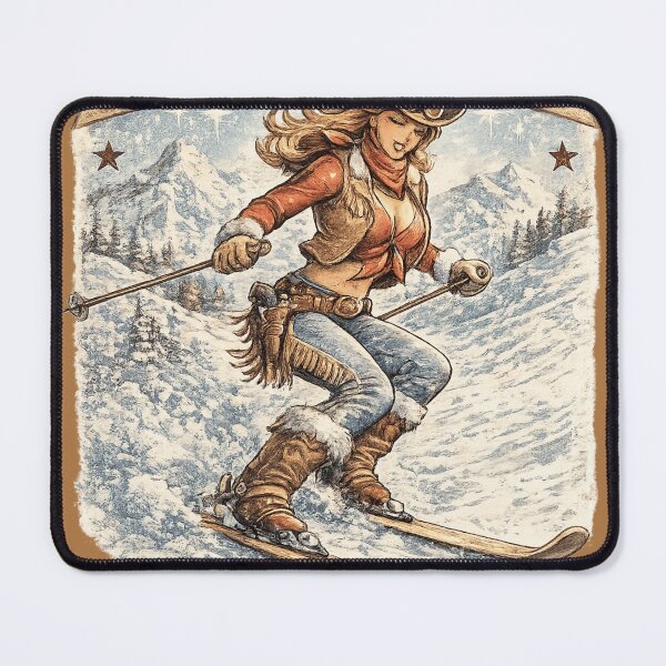 Item preview, This Ain’t Texas – Vintage Ski Cowgirl Western Winter Design designed and sold by Dollette Heaven.