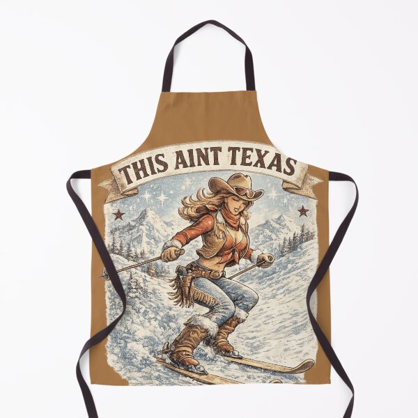 Item preview, This Ain’t Texas – Vintage Ski Cowgirl Western Winter Design designed and sold by Dollette Heaven.