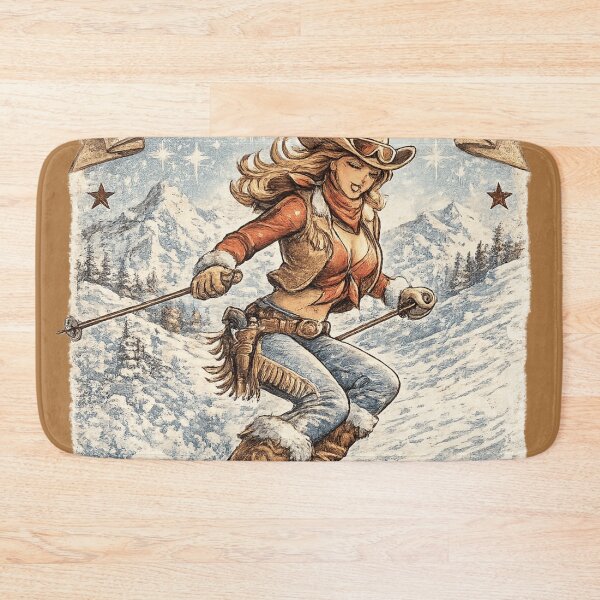Item preview, This Ain’t Texas – Vintage Ski Cowgirl Western Winter Design designed and sold by Dollette Heaven.