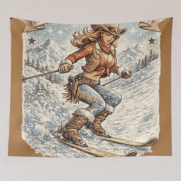 Item preview, This Ain’t Texas – Vintage Ski Cowgirl Western Winter Design designed and sold by Dollette Heaven.