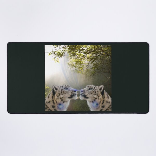 Item preview, Snow Leopard Spirit Reflection – Twin Souls GeoWild Wildlife Energy Art designed and sold by GeoWild Designs.