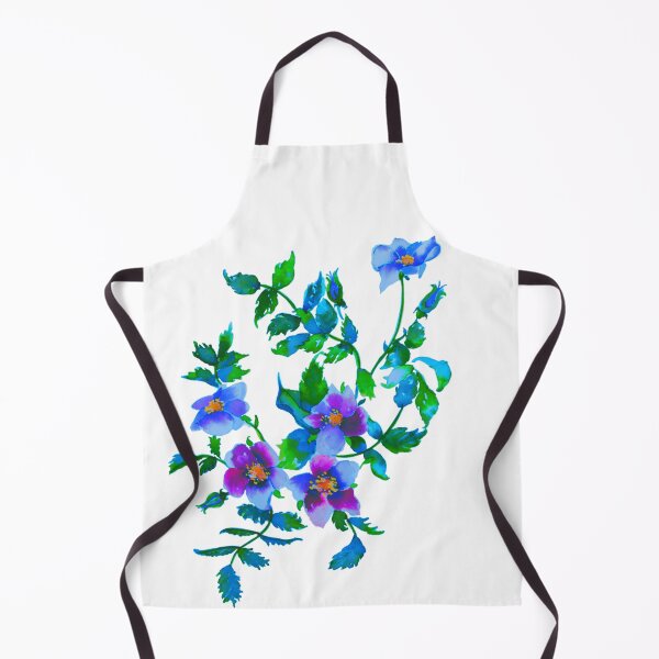 Item preview, Vintage blue and purple roses watercolor painting, blue floral designed and sold by hollycooper.