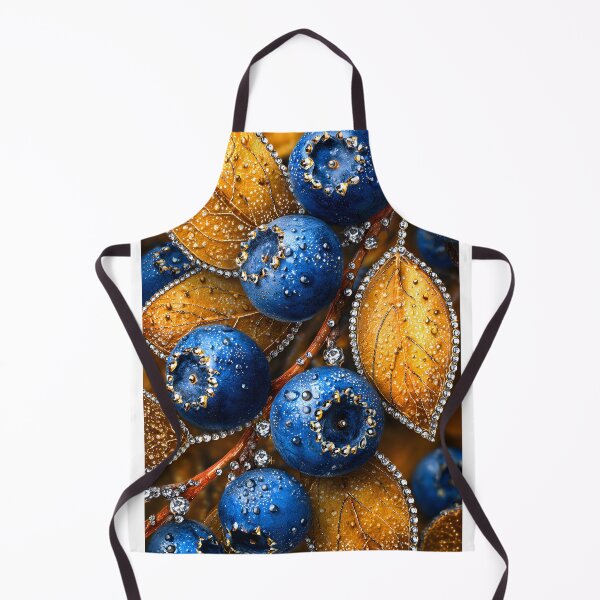 Item preview, Glistening Blue Berries with Golden Leaves Decor designed and sold by Artessie.