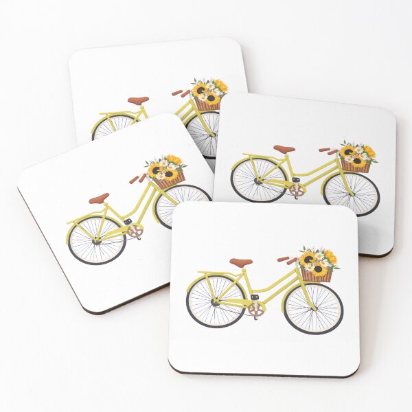 Item preview, Yellow Cruiser Bike With Sunflowers designed and sold by Mirandalab.