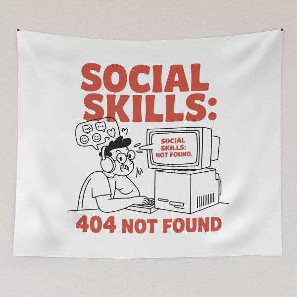 Item preview, Social Skills: 404 Not Found – Funny Introvert Coder Design designed and sold by TipTop GFX.