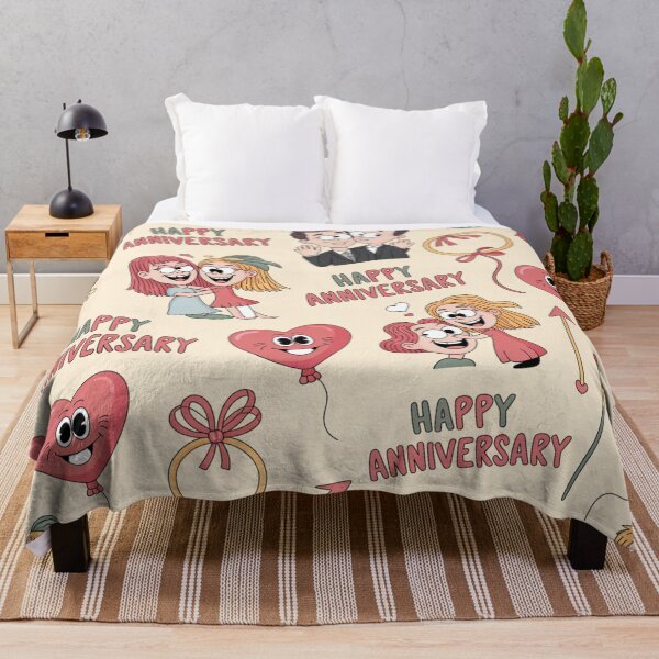 Item preview, Happy Anniversary Doodle Pattern - Cute Hugging Couples & Googly Hearts designed and sold by Midnight Veil Designs.