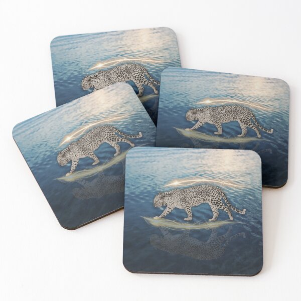 Item preview, Leopard Spirit Reflection – GeoWild Energy Line Wildlife Art designed and sold by GeoWild Designs.
