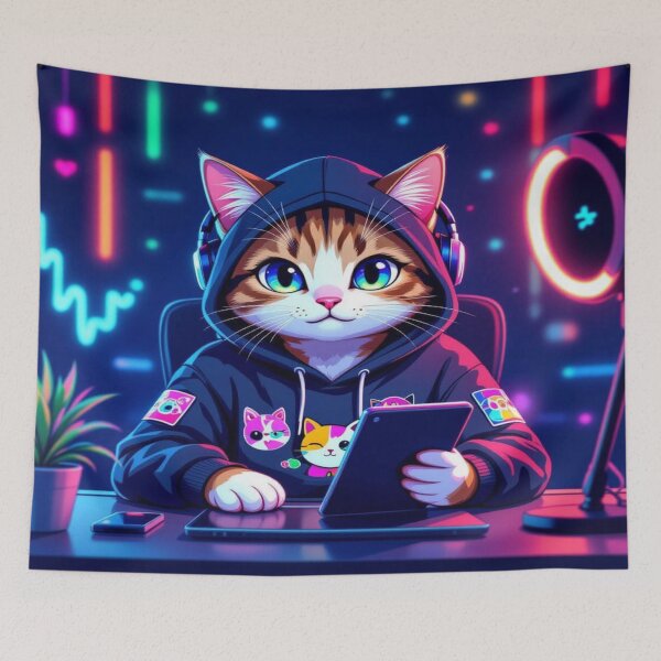 Item preview, Kwai cat in the Dolled Up Studio – Gen Z Streaming Mood designed and sold by FotoworldEdel.
