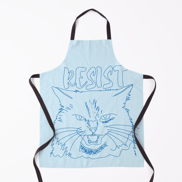Item preview, Angry Hissing Cat Resist Illustration in Blue Line Art designed and sold by Lio-lio.