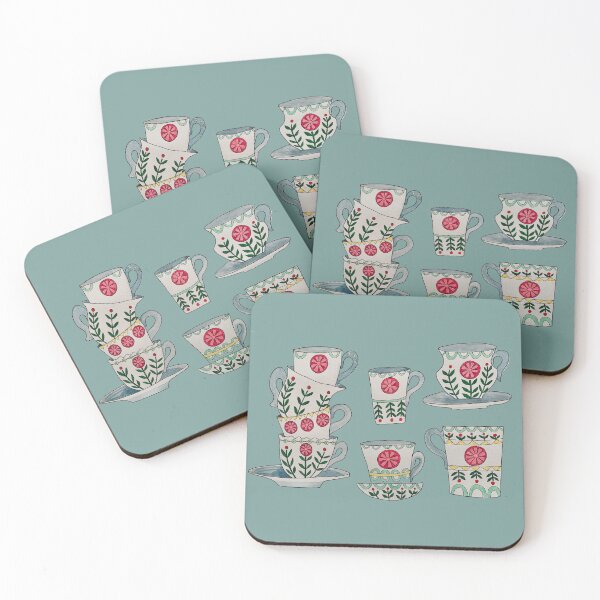 Item preview, Pretty Cups and Saucers designed and sold by MollyMacLiving.