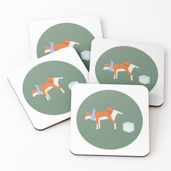 Item preview, Melt I C E Dog in Bandana Green Background designed and sold by LilWildflowers.