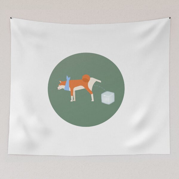 Item preview, Melt I C E Dog in Bandana Green Background designed and sold by LilWildflowers.