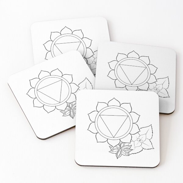 Item preview, Manipura Solar Plexus Chakra Line Art – Star Anise & Mint Aromatherapy Symbol designed and sold by BlackLineLab.