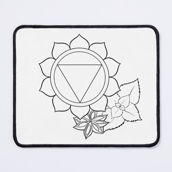 Item preview, Manipura Solar Plexus Chakra Line Art – Star Anise & Mint Aromatherapy Symbol designed and sold by BlackLineLab.