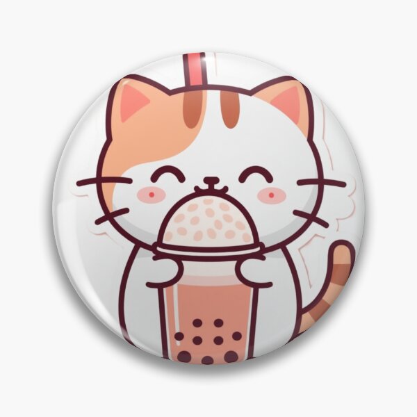 Item preview, Cute Cat Drinking Boba Tea Sticker designed and sold by ICONWALA.