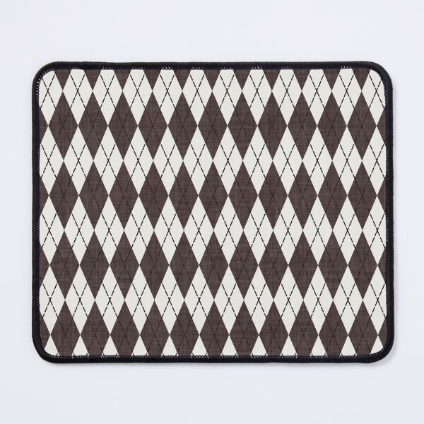 Item preview, Geometric Diamond Harlequin Argyle with Stitch detail Chocolate Brown designed and sold by JasmineGDesigns.