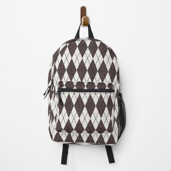 Item preview, Geometric Diamond Harlequin Argyle with Stitch detail Chocolate Brown designed and sold by JasmineGDesigns.