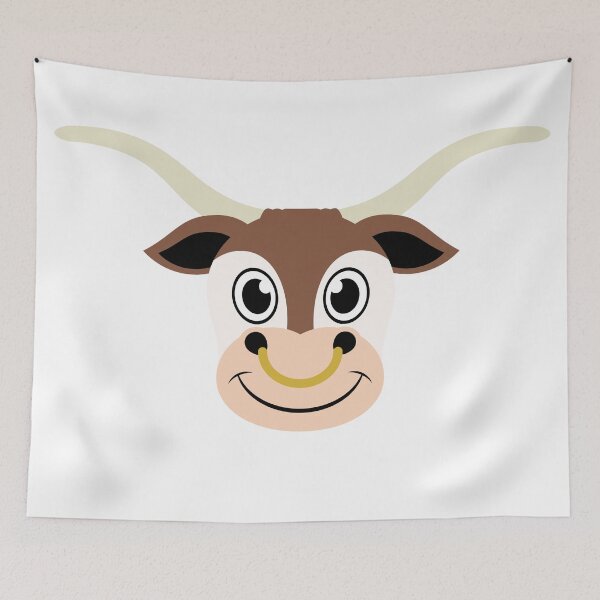 Item preview, Cute Barnyard Longhorn Cow designed and sold by Captain Creative.
