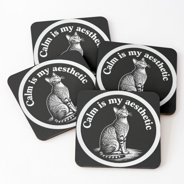 Item preview, Calm Is My Aesthetic Cat – Minimalist Black and White Vintage Engraving Art designed and sold by CatVibesStudio.