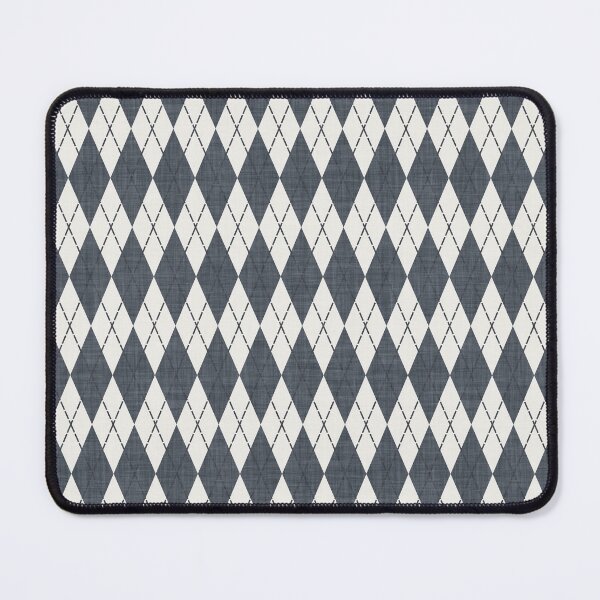 Item preview, Geometric Diamond Harlequin Argyle with Stitch detail Deep Blue Grey designed and sold by JasmineGDesigns.