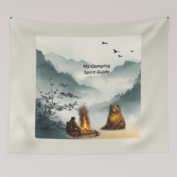 Item preview, Wild Pursuits: Camping Spirit Guide Bear – Campfire Wilderness Companion designed and sold by GeoWild Designs.
