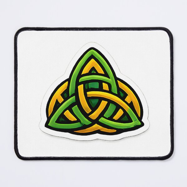 Item preview, Celtic Triquetra Knot Green and Gold Irish Symbol designed and sold by Inkoro.