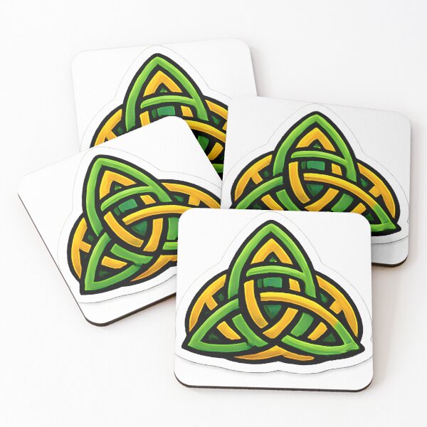 Item preview, Celtic Triquetra Knot Green and Gold Irish Symbol designed and sold by Inkoro.