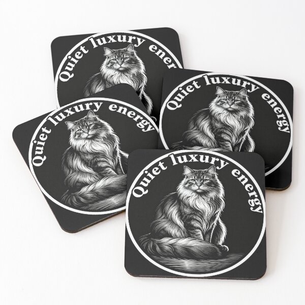 Item preview, Quiet Luxury Energy Cat – Minimalist Black and White Engraved Illustration designed and sold by CatVibesStudio.