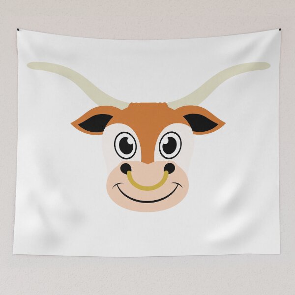 Item preview, Cute Barnyard Longhorn Cow designed and sold by Captain Creative.