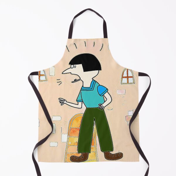 Item preview, "Whimsical Cartoon Character with Ladder and Brick Wall" designed and sold by nighttime1990.
