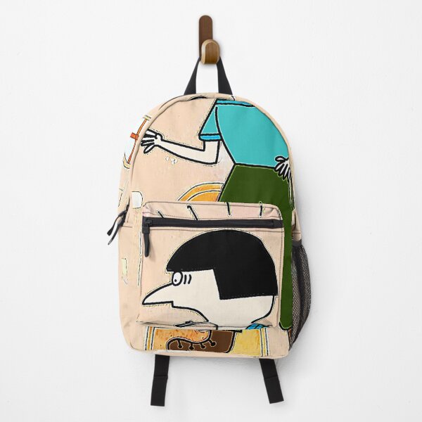 Item preview, "Whimsical Cartoon Character with Ladder and Brick Wall" designed and sold by nighttime1990.