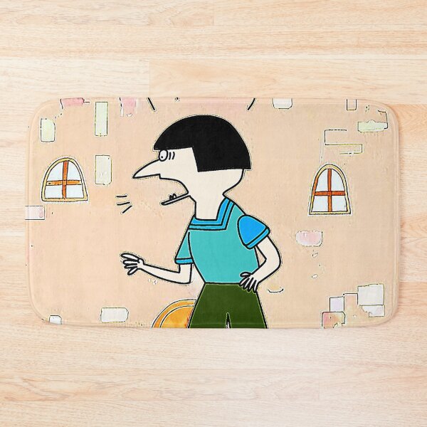 Item preview, "Whimsical Cartoon Character with Ladder and Brick Wall" designed and sold by nighttime1990.