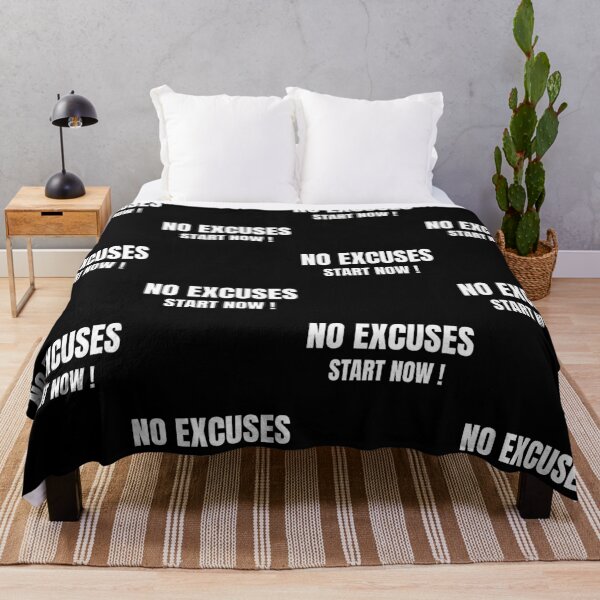 Item preview, No Excuses Start Now Motivation Quote Typography designed and sold by BeBraveStudio.