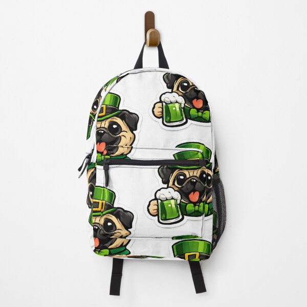 Item preview, Divertido perro pug bebiendo cerveza verde en el Día de San Patricio. designed and sold by Inkoro.