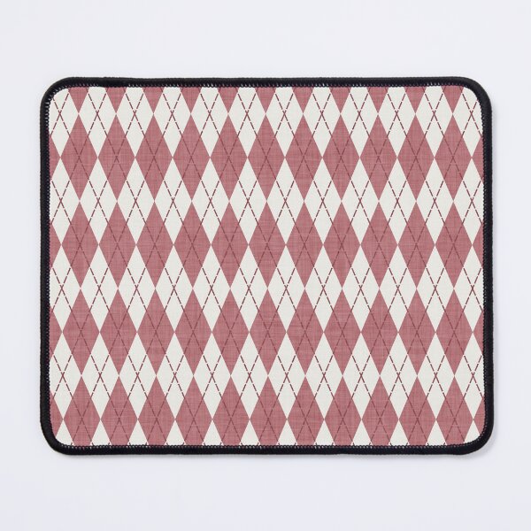 Item preview, Geometric Diamond Harlequin Argyle with Stitch detail Terracotta Red designed and sold by JasmineGDesigns.