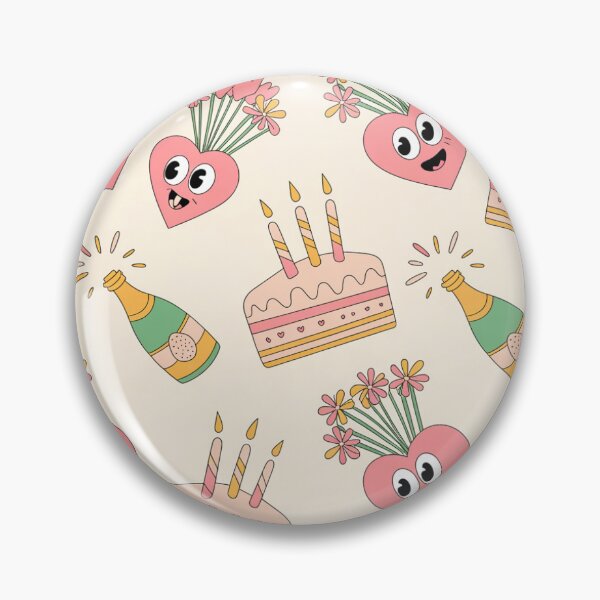 Item preview, Googly-Eyed Hearts Celebration - Whimsical Bouquets, Cake & Champagne Pattern designed and sold by Midnight Veil Designs.