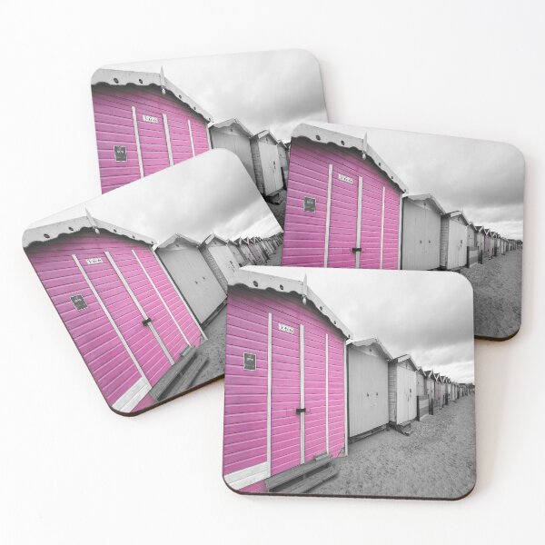 Item preview, English Beach Huts Monochrome Pink designed and sold by Londonimages.